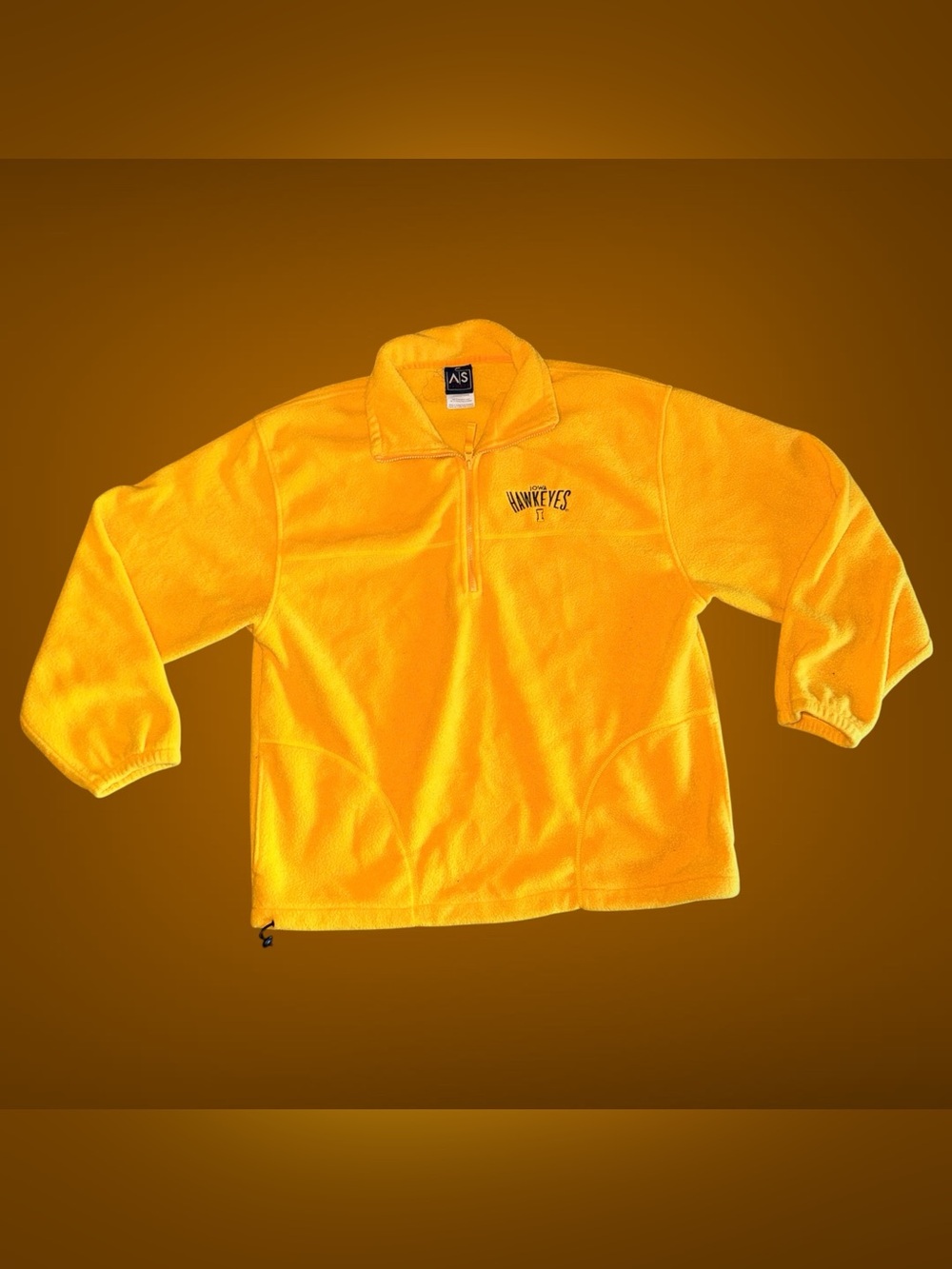 Vintage AS Sports University of Iowa Hawkeyes 1/4Zip Fleece Pullover Gold Size L